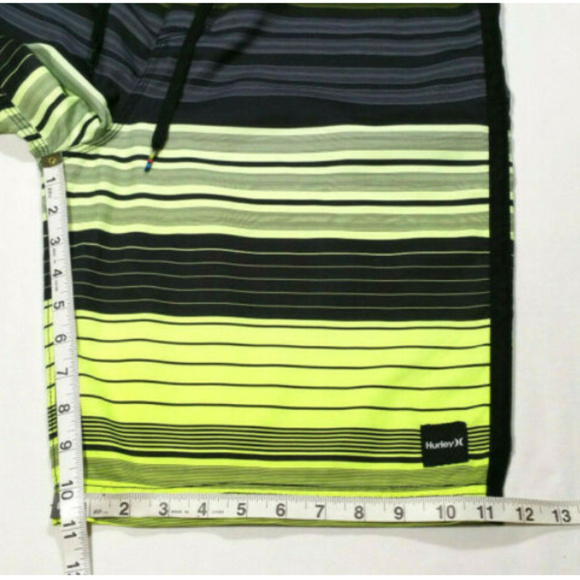 *SOLD* HURLEY Swim Board Shorts Drawstring Striped - Picture 6 of 8